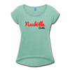 Neukölln Berlin - Frauen T-Shirt mit gerollten Ärmeln - heather mint