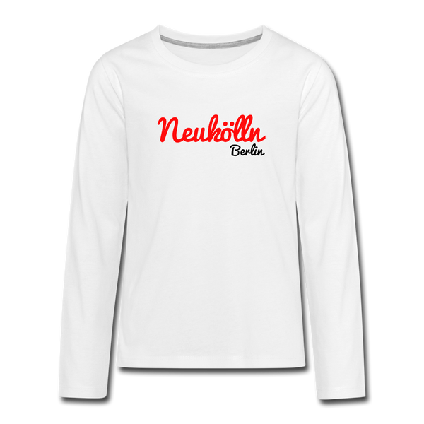 Neukölln Berlin - Teenager Langarmshirt - white