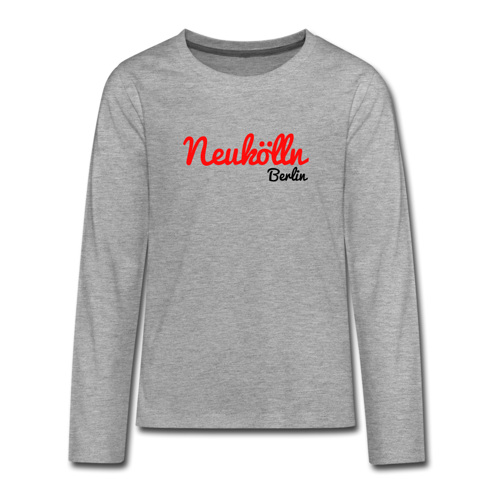 Neukölln Berlin - Teenager Langarmshirt - heather grey