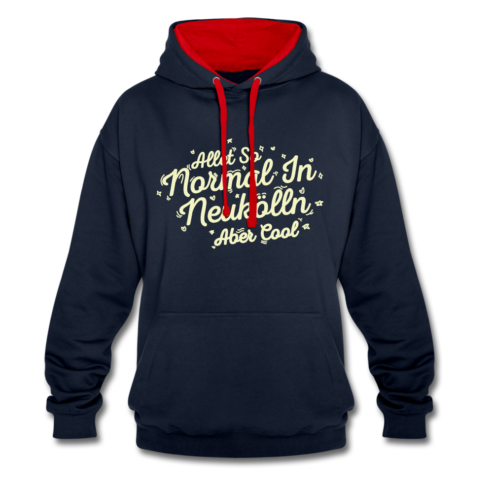 Neukölln is so normal - Kontrast Hoodie - navy/red