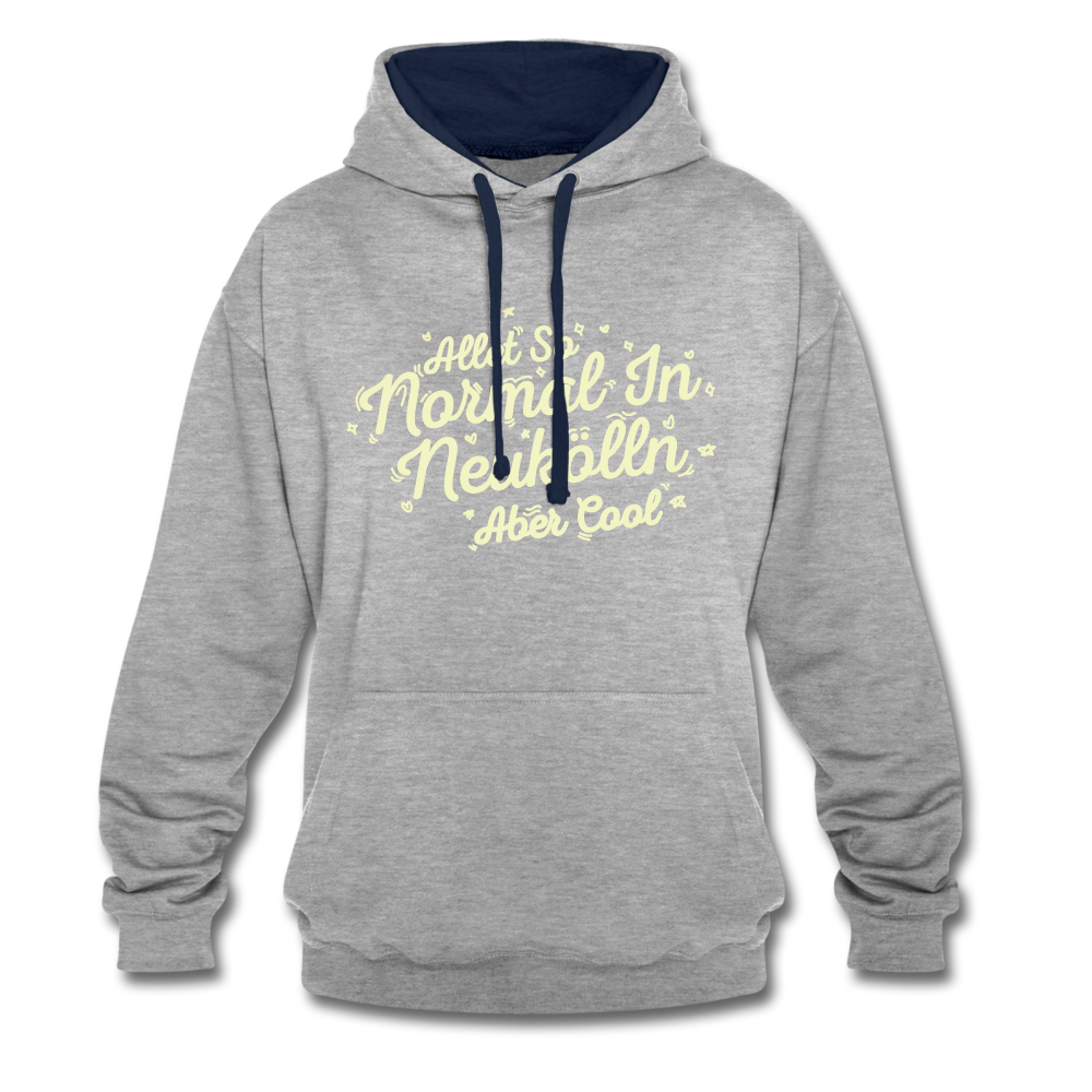 Neukölln is so normal - Kontrast Hoodie - heather grey/navy
