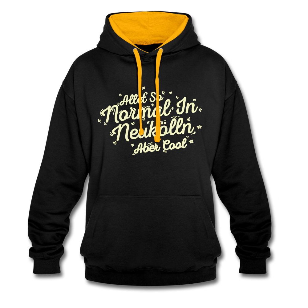 Neukölln is so normal - Kontrast Hoodie - black/gold
