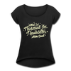 Neukölln is so normal - Frauen T-Shirt mit gerollten Ärmeln - black