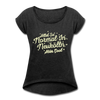 Neukölln is so normal - Frauen T-Shirt mit gerollten Ärmeln - heather black
