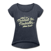 Neukölln is so normal - Frauen T-Shirt mit gerollten Ärmeln - heather navy