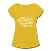 Neukölln is so normal - Frauen T-Shirt mit gerollten Ärmeln - mustard yellow
