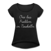 One Less Problem in Neukölln - Frauen T-Shirt mit gerollten Ärmeln - black