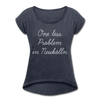 One Less Problem in Neukölln - Frauen T-Shirt mit gerollten Ärmeln - heather navy