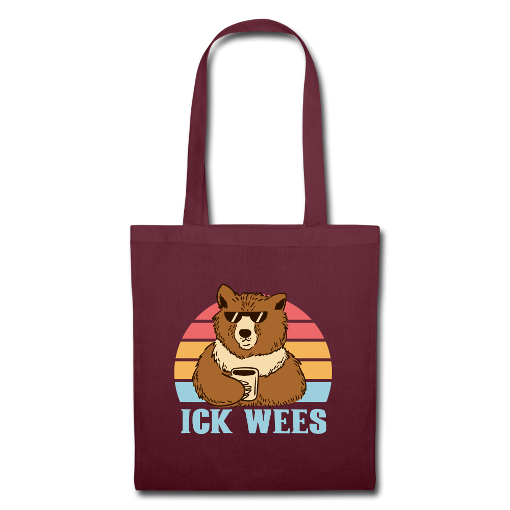 ick wees - Stoffbeutel - burgundy