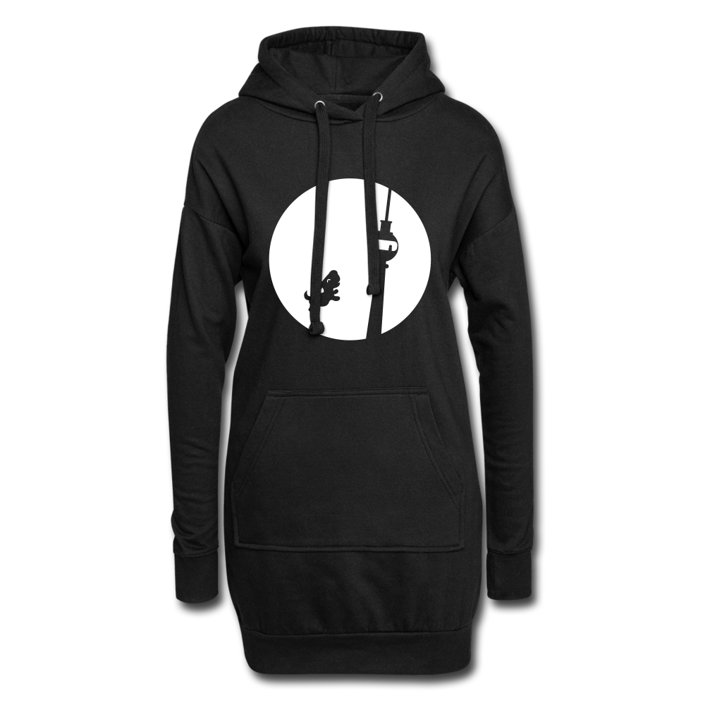 Hund am Fernsehturm - Hoodie-Kleid - black