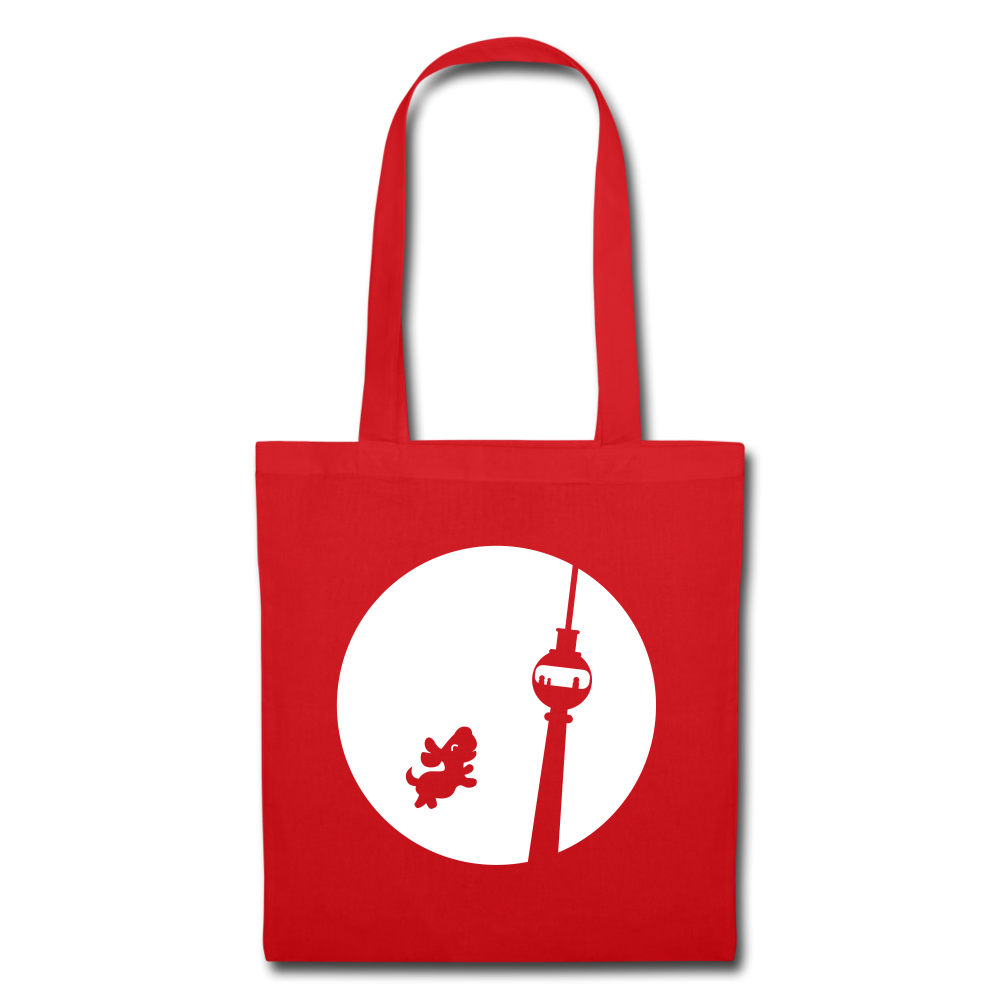 Hund am Fernsehturm - Stoffbeutel - red