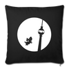 Hund am Fernsehturm - Sofakissen mit Füllung (45 x 45 cm) - black