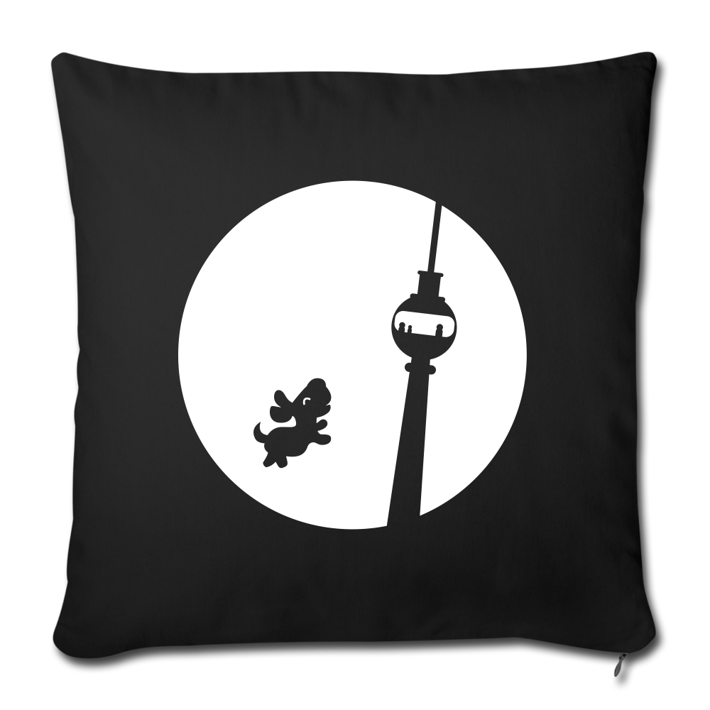Hund am Fernsehturm - Sofakissen mit Füllung (45 x 45 cm) - black