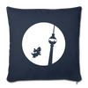 Hund am Fernsehturm - Sofakissen mit Füllung (45 x 45 cm) - navy