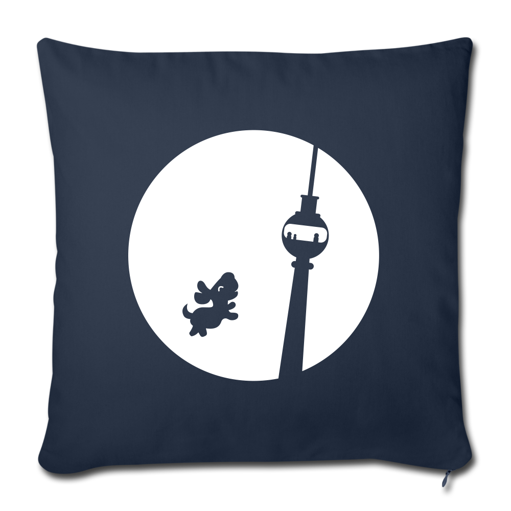 Hund am Fernsehturm - Sofakissen mit Füllung (45 x 45 cm) - navy