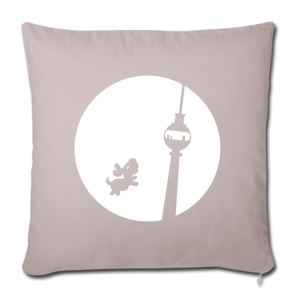 Hund am Fernsehturm - Sofakissen mit Füllung (45 x 45 cm) - light taupe