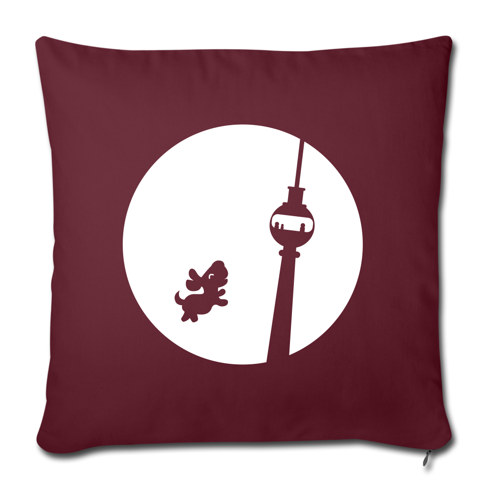Hund am Fernsehturm - Sofakissen mit Füllung (45 x 45 cm) - burgundy