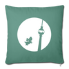 Hund am Fernsehturm - Sofakissen mit Füllung (45 x 45 cm) - cypress green