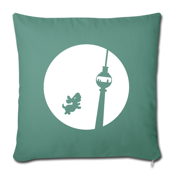 Hund am Fernsehturm - Sofakissen mit Füllung (45 x 45 cm) - cypress green