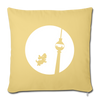 Hund am Fernsehturm - Sofakissen mit Füllung (45 x 45 cm) - washed yellow
