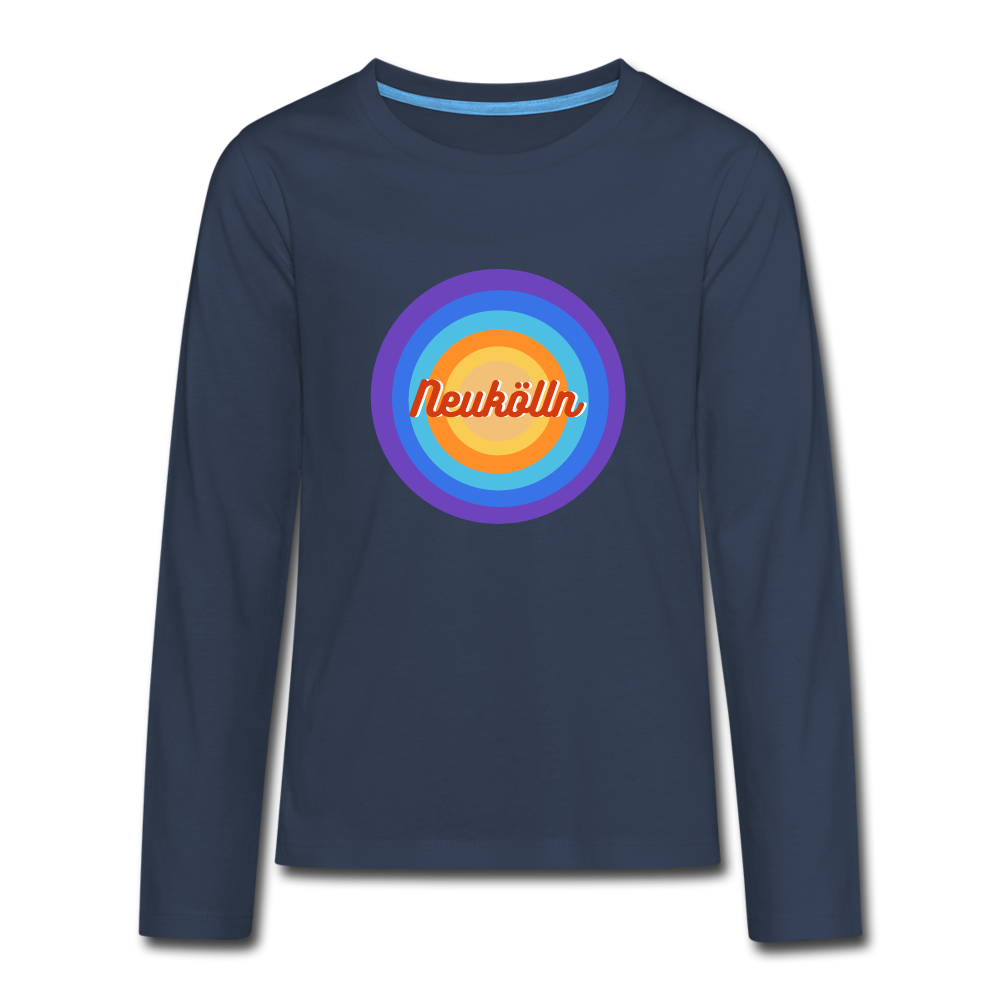 Neukölln Retro - Teenager Langarmshirt - navy