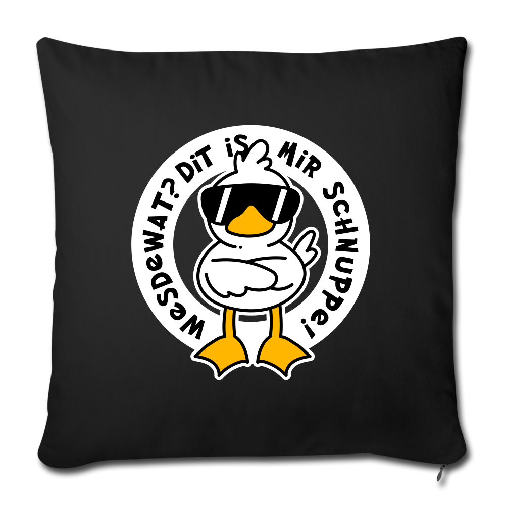 Wesdewat? - Sofakissen mit Füllung (45 x 45 cm) - black