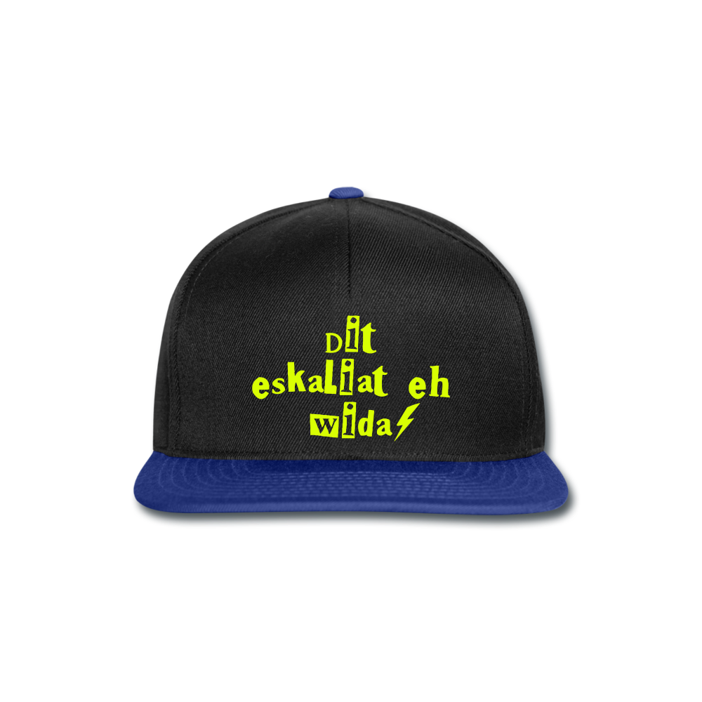 Dit eskaliat eh wilda  - Snapback Cap - black/bright royal