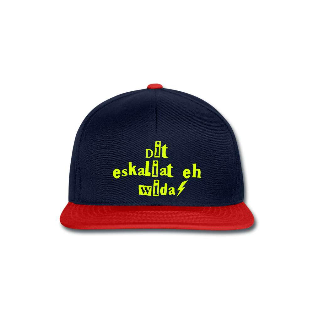 Dit eskaliat eh wilda  - Snapback Cap - navy/red