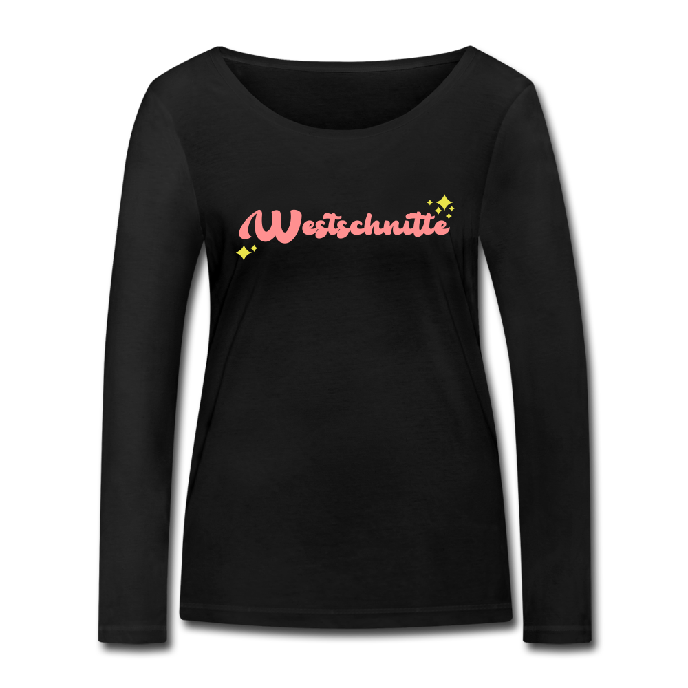 Westschnitte - Frauen Bio Langarmshirt - black