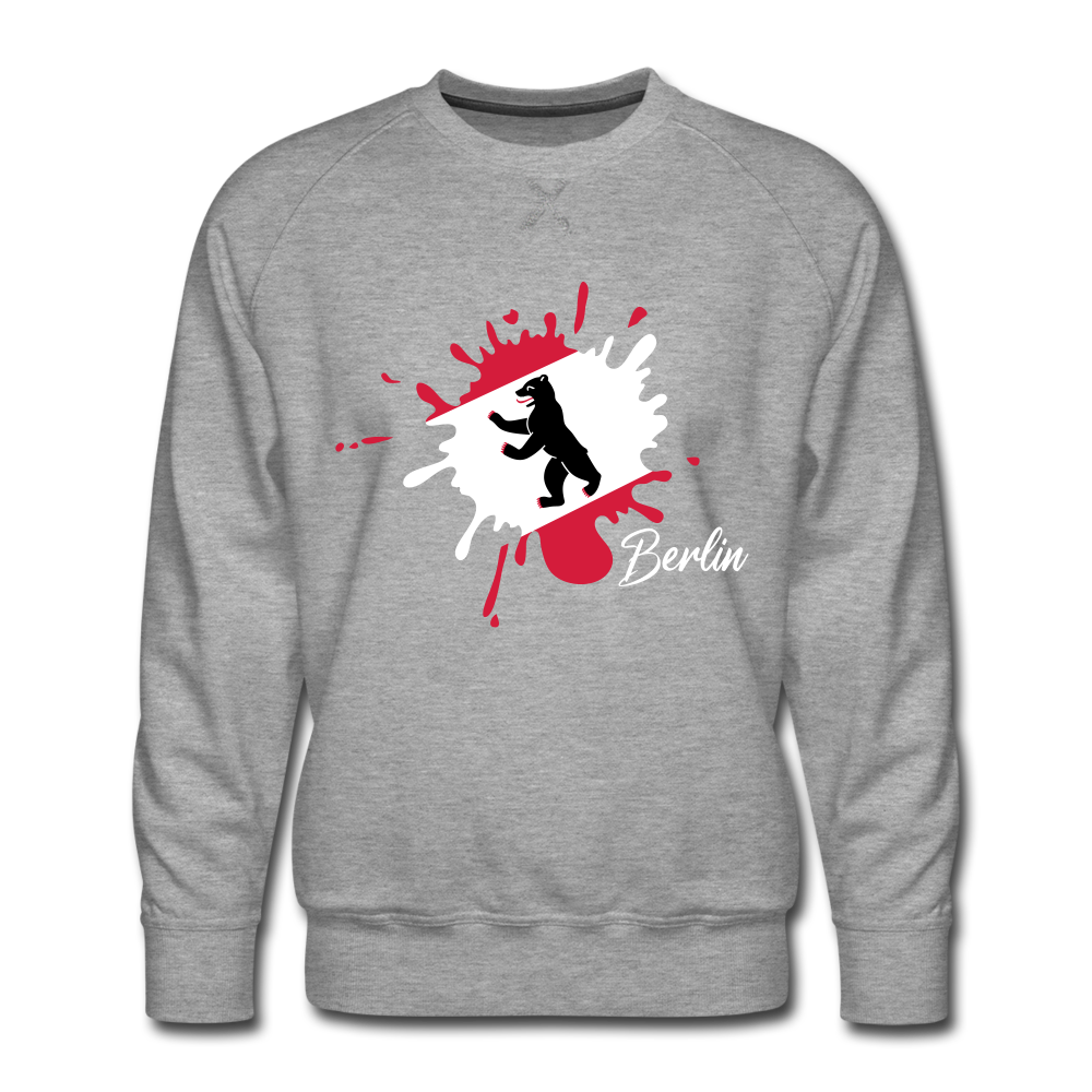 Berlin Klecks Bär - Männer Premium Sweatshirt - heather grey