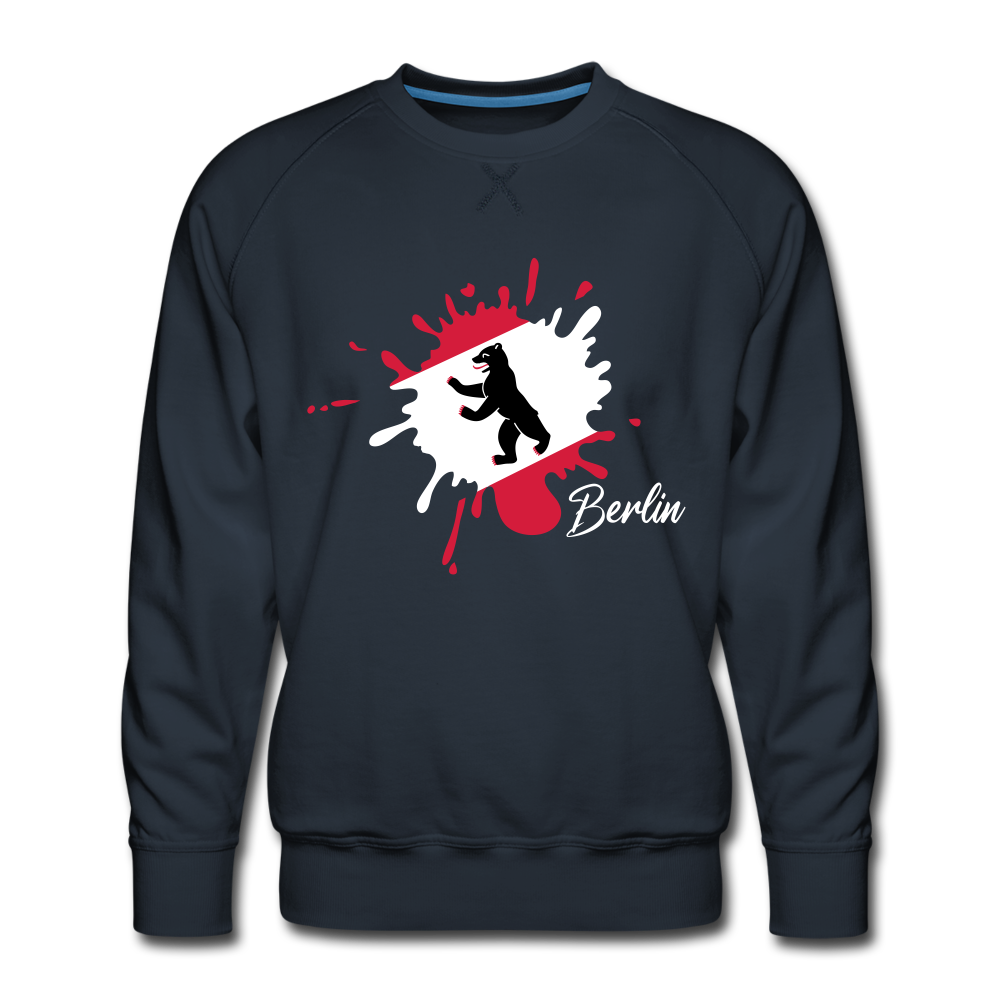 Berlin Klecks Bär - Männer Premium Sweatshirt - navy