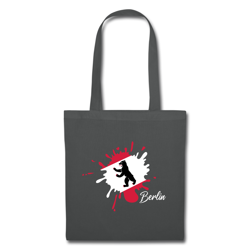 Berlin Klecks Bär - Stoffbeutel - graphite grey
