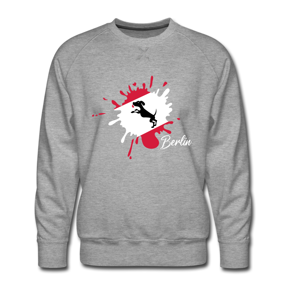 Berlin Klecks Hund - Männer Premium Sweatshirt - heather grey