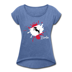 Klecks Hund - Frauen T-Shirt mit gerollten Ärmeln