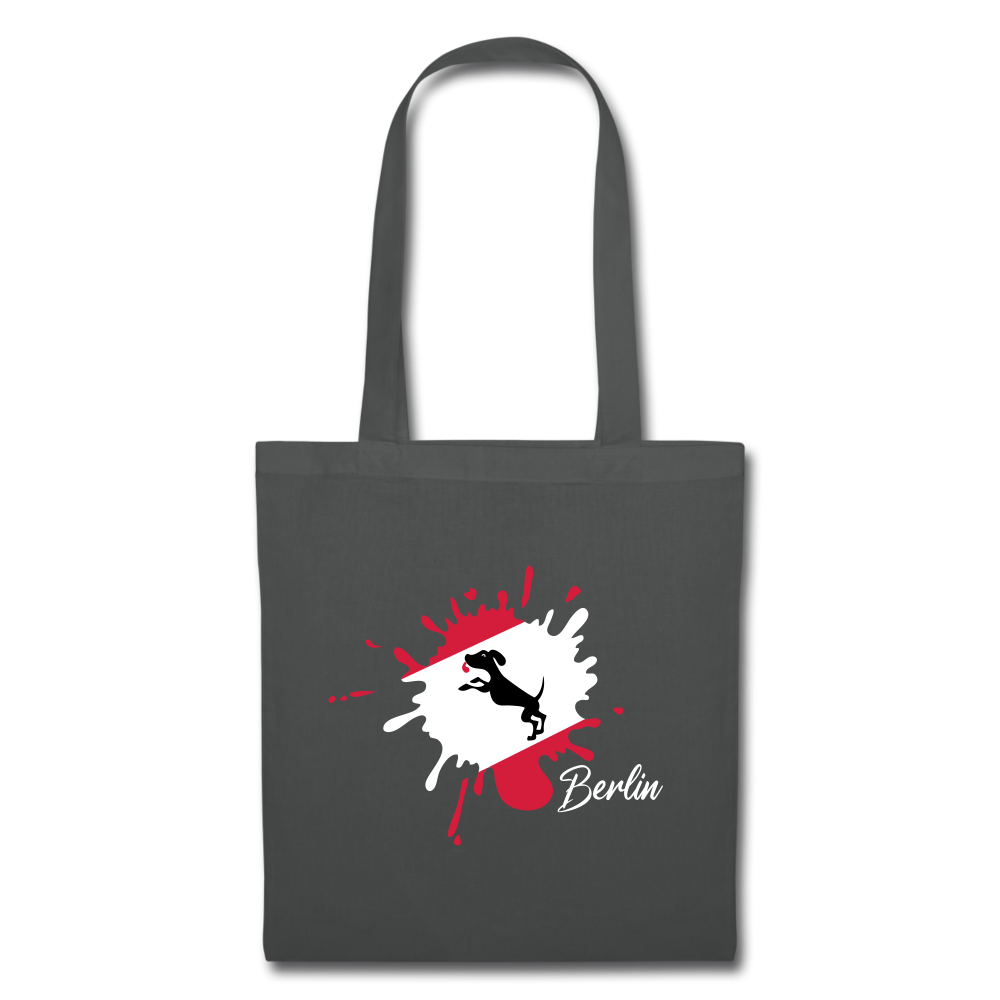 Berlin Klecks Hund - Stoffbeutel - graphite grey