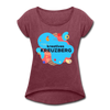 Kreatives Kreuzberg - Frauen T-Shirt mit gerollten Ärmeln - heather burgundy