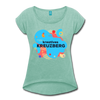 Kreatives Kreuzberg - Frauen T-Shirt mit gerollten Ärmeln - heather mint