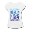 Kreuzberg - Planet Earth - Frauen T-Shirt mit gerollten Ärmeln - white