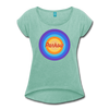 Pankow Retro - Frauen T-Shirt mit gerollten Ärmeln - heather mint