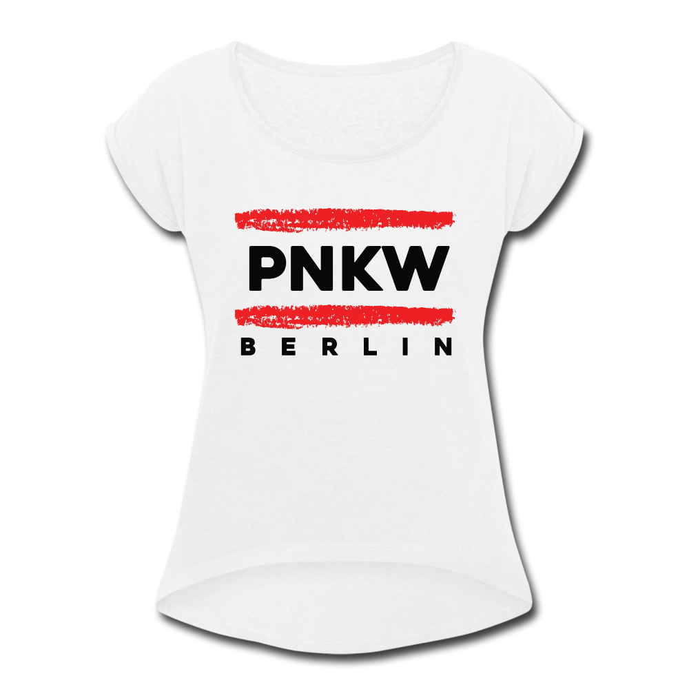 PNKW - Frauen T-Shirt mit gerollten Ärmeln - white