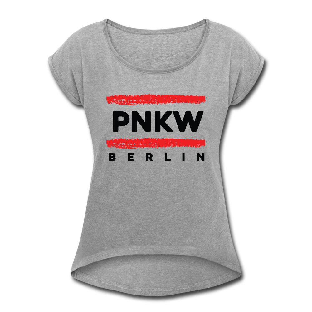 PNKW - Frauen T-Shirt mit gerollten Ärmeln - heather grey