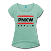 PNKW - Frauen T-Shirt mit gerollten Ärmeln - heather mint
