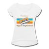 Pankow Hippest Neighborhood - Frauen T-Shirt mit gerollten Ärmeln - white