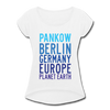Pankow Planet Earth - Frauen T-Shirt mit gerollten Ärmeln - white