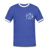 Prenzlauer Berg Kiez  - Männer Ringer T-Shirt - blue/white