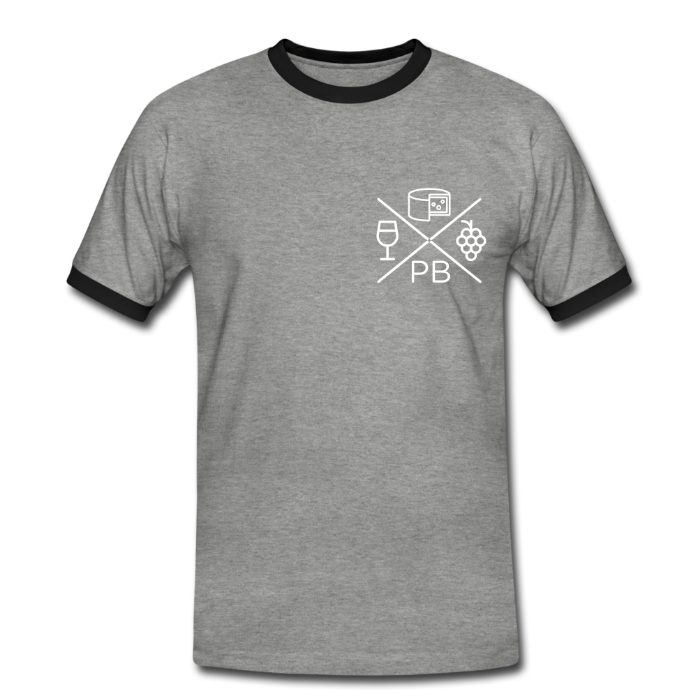 Prenzlauer Berg Kiez  - Männer Ringer T-Shirt - heather grey/black