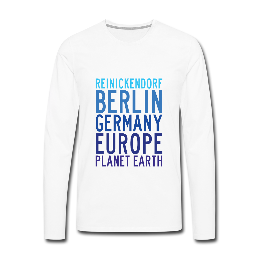 Reinickendorf Planet Earth - Männer Premium Langamshirt - white