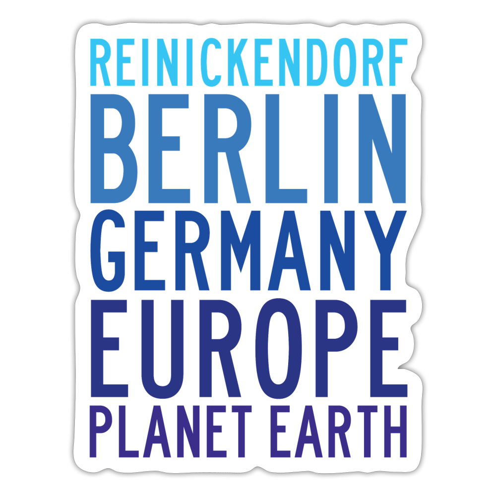 Reinickendorf Planet Earth - Aufkleber - white matte
