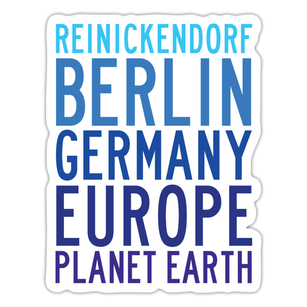 Reinickendorf Planet Earth - Aufkleber - white matte