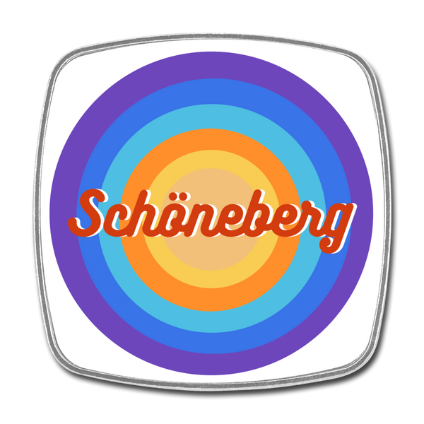 Kühlschrankmagnet mit retro gestaltetem Schöneberg Motiv.